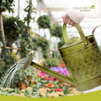 Headwind Wexley 2 Gallon Watering Can, Large Metal Watering Can Outdoor with Brass Rose Sprinkler Head, Vintage Galvanized Steel Garden Watering Can – Tansy Green - Image 5
