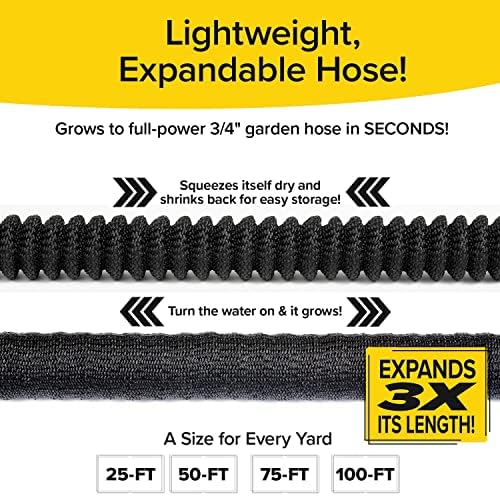 Pocket Hose Silver Bullet 75 ft Turbo Shot Nozzle Multiple Spray Patterns Expandable Garden Hose 3/4 in Solid Aluminum Fittings Lead-Free Lightweight and No-Kink - Image 4