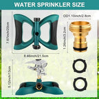Jingmore Lawn Impact Sprinkler Heavy Duty Rotating Adjustable Pulsating Water Sprinkler Head with Metal Base, Adjustable Spraying Area and Distance for Garden Lawn Yard Irrigation (Blue,2 Packs) - Image 2