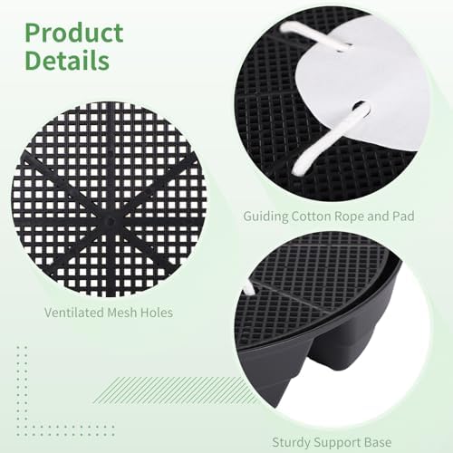 Homaisson 4 Pcs Self-Watering Plant Saucers, Indoor Auto Watering Fabric Pot Bases, Round Plastic Drip Trays for Plant Growth Bags, Provide Stable Support and Prevent Leakage - Image 3