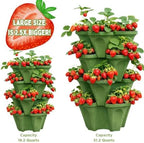 Strawberry Planter Tower, 4 Tier Stackable Vertical Planter, 16 Plant Sites, Space Saving Garden Planter, Indoor Outdoor, Made in USA (4, Sagebrush Green, Small) - Image 6