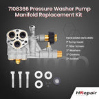 7108366 Pressure Washer Pump Manifold fits for Technologies 510020 and 520006 Axial Cam Pressure Washer Pump Replacement Simpson 7108366 Cleaning Manifold - Image 3