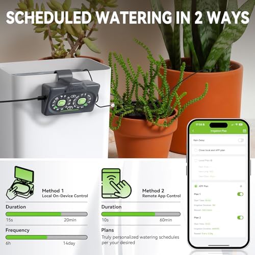 RAINPOINT WiFi Smart Programmable Solar Drip Irrigation System for Indoor Houseplant Water Up to 15 Pots, Compact Vacation Auto Plant Waterer Self Watering Device While Away Low Water Auto Shut-Off - Image 3
