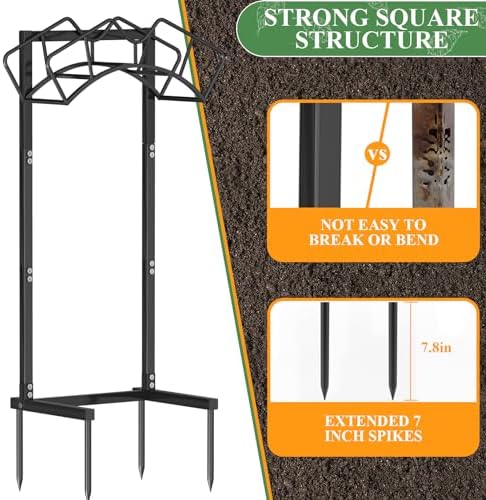 Qatsrin Super Stable Garden Hose Holder, Water Hose Reel holds 160ft, Black - Image 4