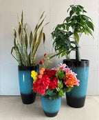 24/21/11 Inch Tall Planter Pots Garden Plastic Planters - Set of 3 for Indoor & Outdoor Use - Decorative Lightweight Flower Pots - Image 2