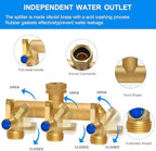 Brass Garden Hose Splitter, 3 Way Hose Splitter, Outdoor Hose Splitter, GHT 3/4 in. Female Inlet and 3 Way 3/4 in. Male Outlet for Regulating and Shutting Off Water Flow - Image 4