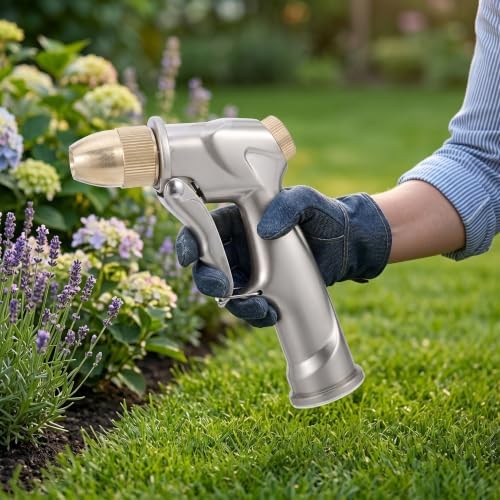ERINGOGO Heavy Duty Hose Sprayer High Pressure Water Nozzle with Adjustable Flow, Ergonomic Handle, and Locking Bar for Car Washing, Pet Bathing, and Outdoor Watering - Image 5
