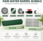 200 Gal Collapsible Rain Barrel with Spigot, Filter and Overflow Kit, Green - Image 4