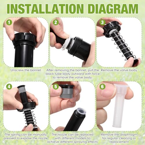8 Pack 4 Inch Pop up Sprinkler Head Compatible with 1800 Series - Image 6
