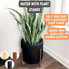 Fox & Fern Large Planter for Indoor or Outdoor, Black Matte, 14.6 Inch - Image 7