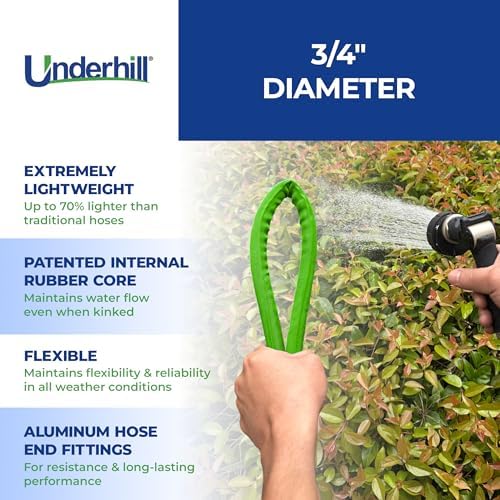 ProLine Flex Fabric Garden Water Hose, Flexible, Rubber Core, Lightweight, Collapsible, Aluminum End Fittings, Hot Water Safe, 600 PSI Burst Pressure, 300 PSI Working Pressure, 3/4 Inch x 25 ft Long - Image 3