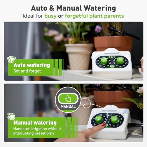 RAINPOINT Easy-Setup Automatic Plant Waterer Indoor for Pot Plant Adjustable Water Output,Battery Powered Outdoor IP54 Waterproof Drip Irrigation System Device Kit Beginner-Friendly Water 10-15 Plants - Image 3