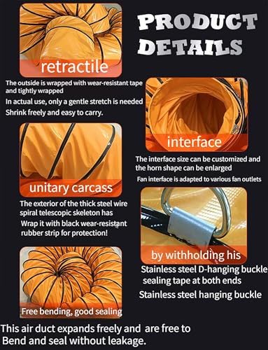 36" PVC Flexible Duct Hose - Industrial Ducting for Utility Blower Fans, Attic Exhaust, & Residential/Factory Ventilation Solutions - Image 4