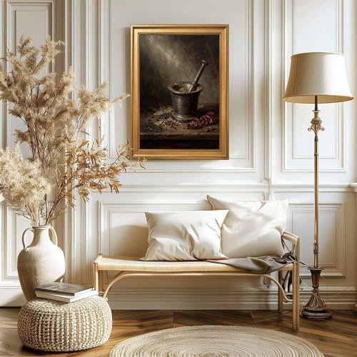 Gold Vintage Framed Still Life Mortar and Pestle Wall Art Print - Image 6
