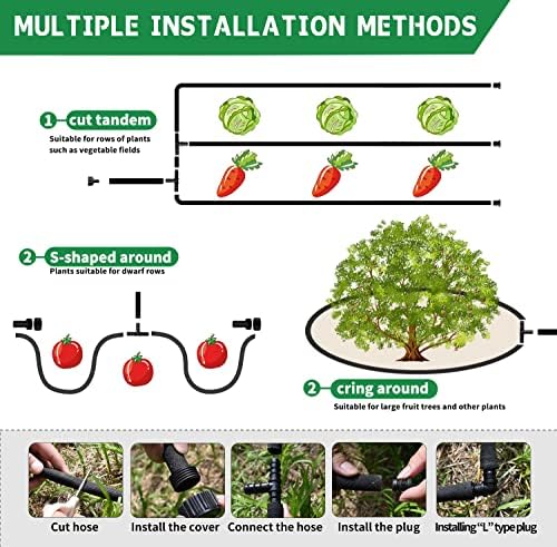 1/2’’ Soaker Hose for Garden 150 Ft, Heavy Duty Watering Hose 150-Foot with Kit, DIY Drip Irrigation Hoses System (150 feet) - Image 6