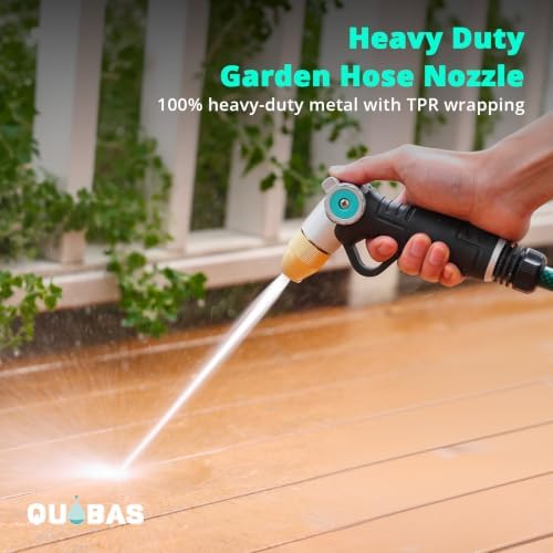 QUOBAS Garden Hose Nozzle Sprayer, Heavy Duty Metal Water Garden Nozzle - Image 2