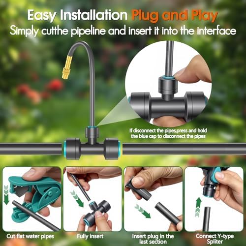 98FT 1/2" Drip Irrigation System Kit with Water Timer for Garden - Image 6
