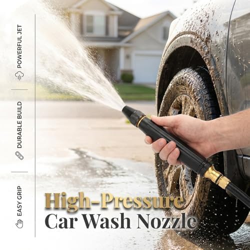 High-Pressure Hose Nozzle Metal Fits Garden Hoses with 3 Spray Modes (Jet/Mist/Shower), Heavy Duty Metal Direct Spray Hose Gun for Watering Plants, Lawn, Car Washing, Patio, Pet，2PCS - Image 5