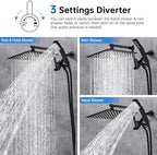G-Promise All Metal 12 Inches Rainfall Shower Head with Handheld Combo - Image 3