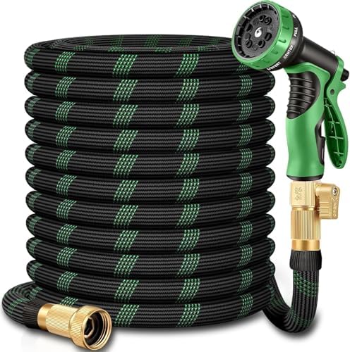 100 ft Garden Hose,2026 New Improved Lightweight All-Weather Water Hoses, Ultra Durable and Flexible Garden Hose with 10-Function Spray Nozzle, Leak-Free Connections Garden Hose for Yard, Lawn,Outdoor by Unknown