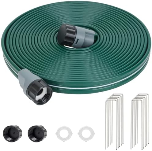 Sprinkler Soaker Hose 25ft for Garden Lawn, Watering Pipe with Holes, High-Efficiency Water-Saving Garden Irrigation System, Drip Hose Sprinkler by DXront