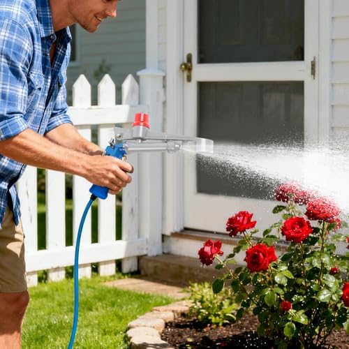 Large Area Farm Irrigation Sprinkler 114-131ft Spray Diameter, 360° Rotating Irrigation Spray Gun 1.2Inch Aluminum Alloy Impact Sprinkler for Lawn Garden Orchard Agriculture Yard Watering - Image 3