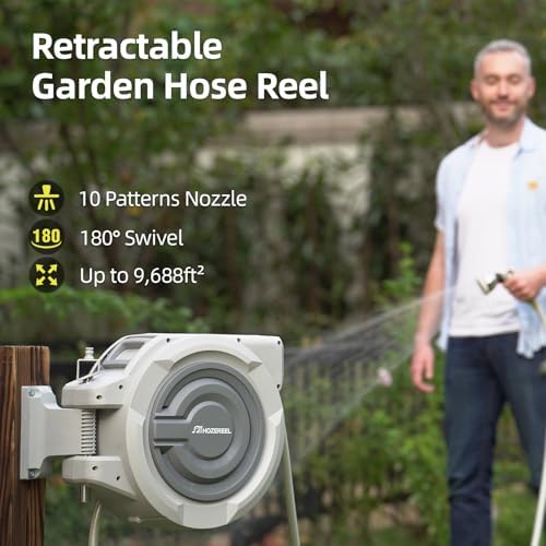 1/2" x 110FT Retractable Garden Wall Mounted Hose Reel - Image 4