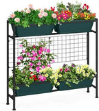 OYEAL Raised Garden Bed with Legs & & Trellis 32" Tall Vertical Herb Garden Planter Indoor Outdoor Elevated Flower Beds for Gardening, Vegetables, Herbs, Patio, Balcony, Backyard, Green by OYEAL
