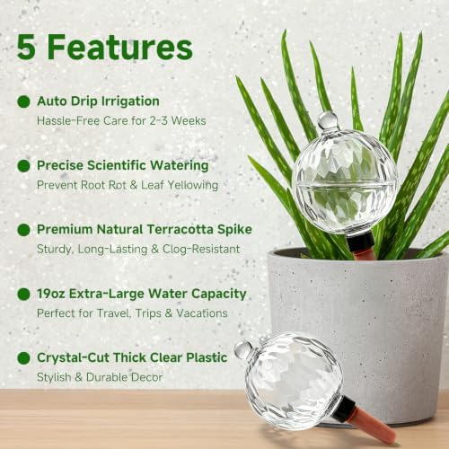Plant Watering Globes, 26oz Extra Large Top Fill Self Watering Globes, Water Globes, Plant Water Bulbs, Watering Bulbs for Indoor Outdoor Planters, Water Plants While Away 3-Pack - Image 3