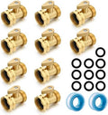 SIGURANTA Garden Hose Shut Off Valve 3/4 Inch Solid Brass Garden Hose connecto Shut Off Ball Valve (10 Set) by SIGURANTA