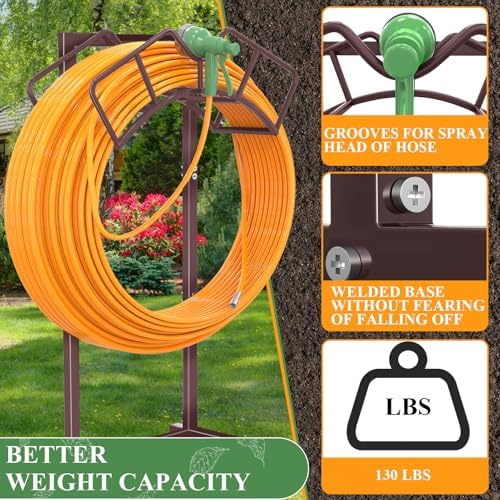 Qatsrin Super Stable Garden Hose Holder, Water Hose Reel holds 160ft Bronze - Image 2