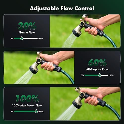 RESTMO Garden Hose Nozzle Heavy Duty, Fireman Style Water Hose Nozzle - Image 3