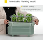Permasteel Herb Garden Planter with Trellis Support, Self-Watering System with Water Level Indicator, Fits Multiple Herb Plants, for Basil, Flowers, Succulents, Indoor & Outdoor, Green - Image 6