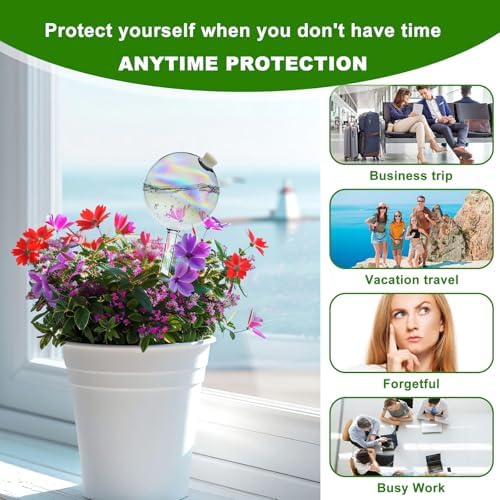 4 Pack Plant Watering Globes - 380ml Self-Watering Bulbs, Automatic Plant Waterer for Indoor & Outdoor Potted Plants, Vacation Plant Care Essential, Decorative Glass Design (380ml/13oz) - Image 6