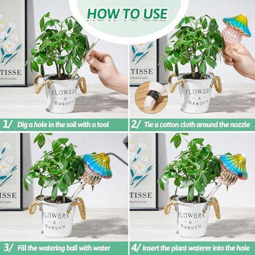 11 oz Large Plant Watering Globes 4 Pack Glass Self Watering Globes - Image 5