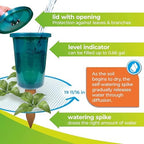 BioGreen Hydro Cup Self Watering Planter Insert | 0.66 gal | Clay Spikes & Cup | Plant Watering Globes w/Level Indicator | Terracotta/Green | 4 Pcs - Image 5