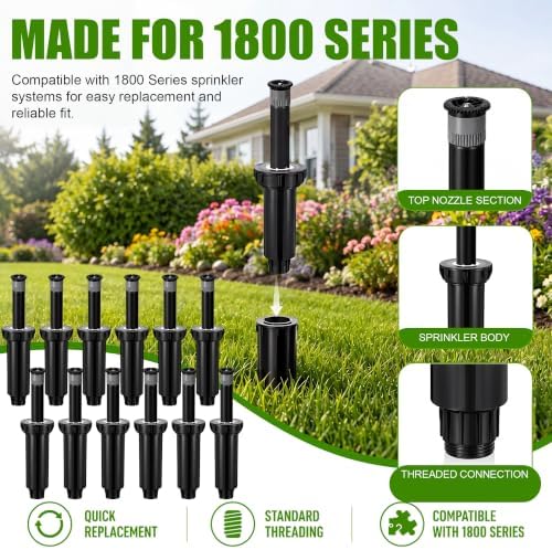 12 Pack Sprinkler Head Replacement, Compatible with Rain Bird 1800 - Image 4