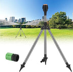 Tripod Sprinklers for Yard, 360 Degree Rotating Lawn Sprinkler, Large Area Coverage, Automatic Rotating Irrigation, Black Plastic & Stainless Steel Rotary Sprinkler by Unknown