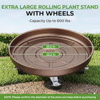 23 inch Plant Saucer Rolling Metal Extra Large Plant Caddy, 600 Lb Capacity - Image 3