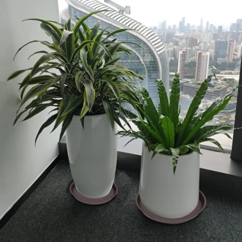 2 Pack of 18 19 inch Plant Saucer Drip Tray (16.6 inch Base), Heavy Duty Deep Plant Saucers for Pots, Plastic Flower Planter Water Trays for Indoors Outdoor (19", Dark Brown) - Image 3