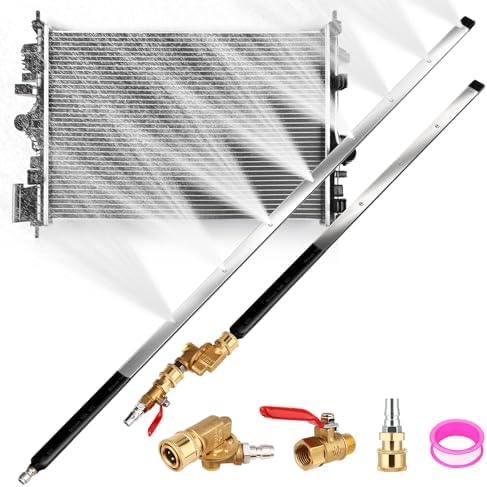 48" and 24" Radiator Cleaning Wand Set, 8 Nozzle Tips Pressure Washer Wand with Adapter Set, Water Air Cleaning Wands for Cars, Trucks, Trailers, Heavy Machinery by GADFISH