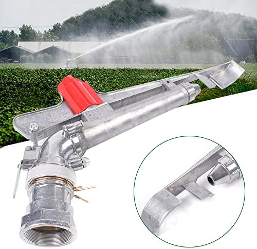 1.5" Irrigation Spray Gun with 2 Nozzles 360° Rotating Large Area Agricultural Sprinkler Adjustable Impact Watering Spray Tool for Garden Farm Lawn Irrigation (for 1.5" Pump,Regular Model) - Image 4