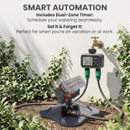 2026 Upgraded 16-Nozzle Oscillating Sprinkler with Dual-Zone Water Timer - Heavy Duty Lawn Sprinkler for Yard & Garden | 3000 Sq Ft Coverage, 4 Modes, Leak-Proof(with Water Timer) - Image 7