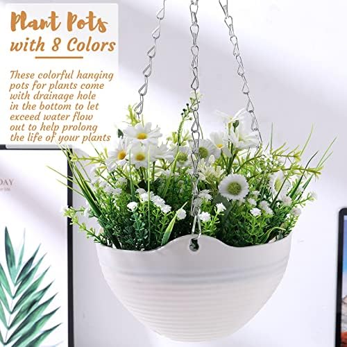 Zopeal 16 Pack 8" White Self Watering Hanging Planters for Plants - Image 4