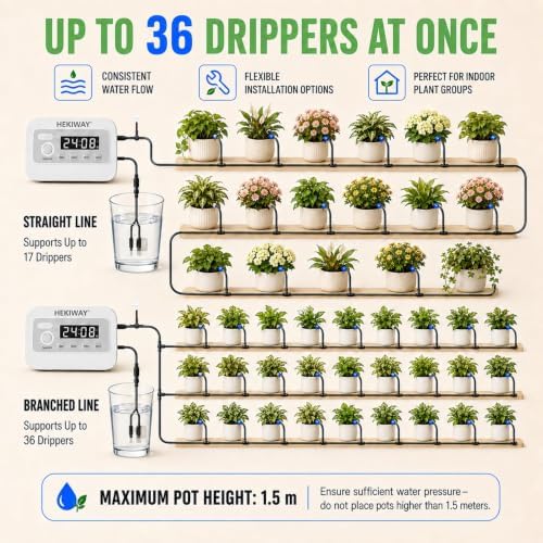 Automatic Indoor Plant Waterer, 49FT Drip Irrigation Kit for 15 Pots - Image 3