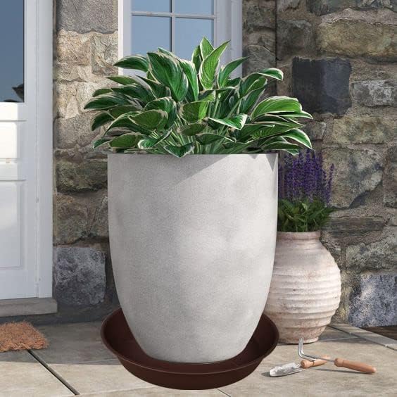 2 Pack of 26 inch Plant Saucer Round, 4.2" Depth Tray, Large Deep Plant Saucers for Pots, Heavy Duty Plastic Flower Plant Water Trays for Indoors Outdoor, Plant Drip Trays (Brown) - Image 5