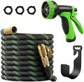 E& P Garden Hose 100ft, Non-Expanding Water Hose with 10-Function Nozzle by Unknown