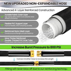 100FT Non-Expandable Garden Hose Lightweight Flexible Water Hose With Sprayer Nozzle High Pressure Kink Resistant & Leakproof Durable Portable For Yard Garden Lawn - Image 2