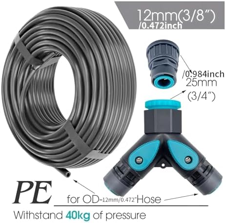 Flexible Brass Adjustable Spray Kit Gray 3/8"PE Hose Quick Connect Fogging Cooling Dedusting Watering System for Garden(5m Kit) - Image 3