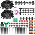 Drip Irrigation Kit, 1/4" PE Garden Watering System with Adjustable Nozzles & Timer Controller, Automatic Watering Kit for Greenhouse Patio Potted Vegetable Plants (30m Tube) by TianfuSpanda